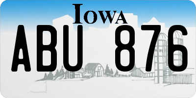 IA license plate ABU876