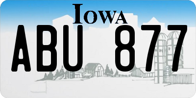 IA license plate ABU877