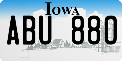 IA license plate ABU880