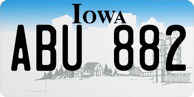 IA license plate ABU882