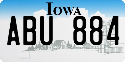 IA license plate ABU884