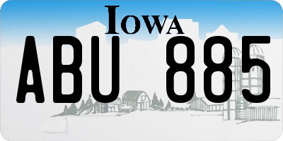 IA license plate ABU885
