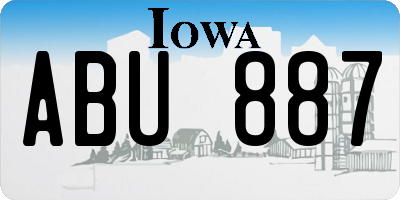 IA license plate ABU887