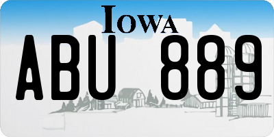 IA license plate ABU889