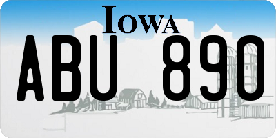 IA license plate ABU890