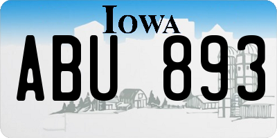 IA license plate ABU893