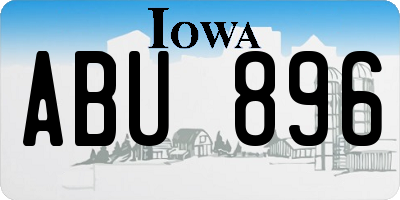 IA license plate ABU896