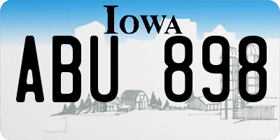 IA license plate ABU898