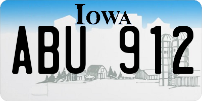 IA license plate ABU912
