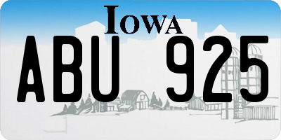 IA license plate ABU925