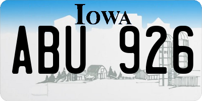 IA license plate ABU926