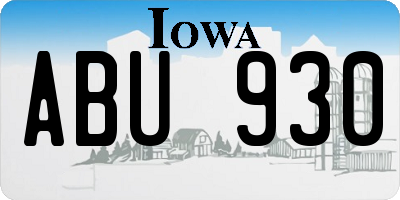 IA license plate ABU930