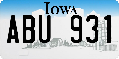 IA license plate ABU931