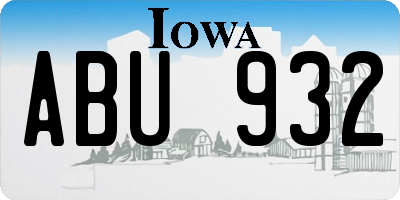 IA license plate ABU932