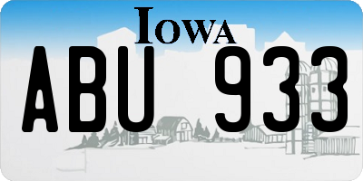 IA license plate ABU933