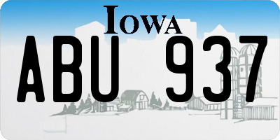 IA license plate ABU937