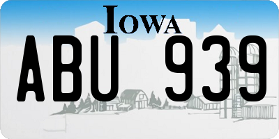 IA license plate ABU939