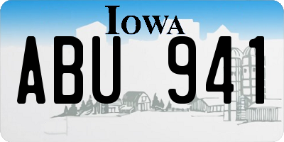 IA license plate ABU941