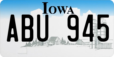 IA license plate ABU945