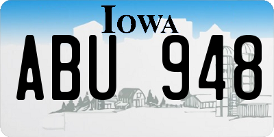 IA license plate ABU948