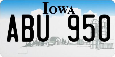 IA license plate ABU950
