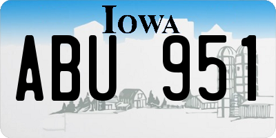 IA license plate ABU951