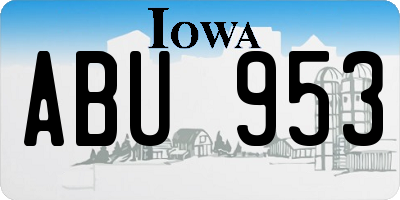 IA license plate ABU953