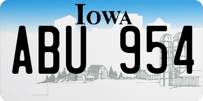 IA license plate ABU954