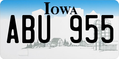 IA license plate ABU955