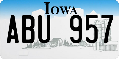 IA license plate ABU957