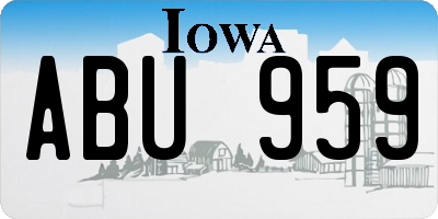 IA license plate ABU959