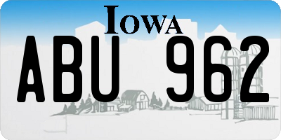 IA license plate ABU962