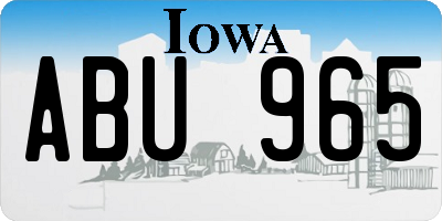 IA license plate ABU965