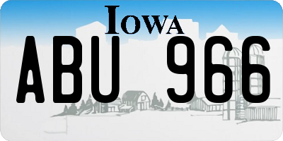 IA license plate ABU966