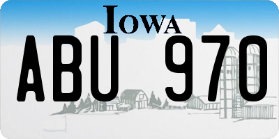 IA license plate ABU970