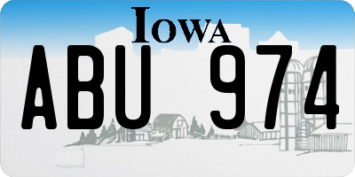 IA license plate ABU974