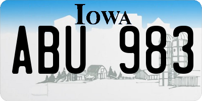 IA license plate ABU983