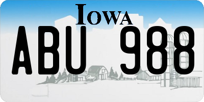 IA license plate ABU988