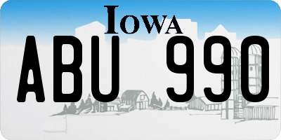 IA license plate ABU990