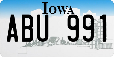 IA license plate ABU991