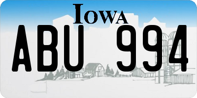 IA license plate ABU994
