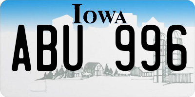 IA license plate ABU996