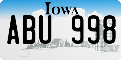 IA license plate ABU998