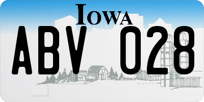 IA license plate ABV028