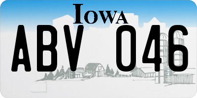 IA license plate ABV046