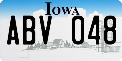 IA license plate ABV048