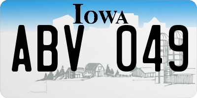 IA license plate ABV049