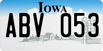 IA license plate ABV053