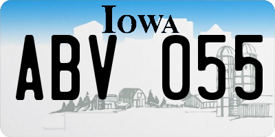 IA license plate ABV055