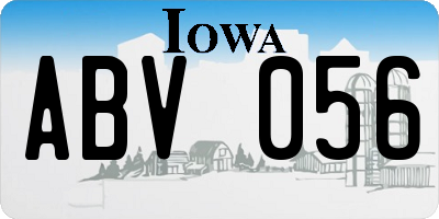 IA license plate ABV056